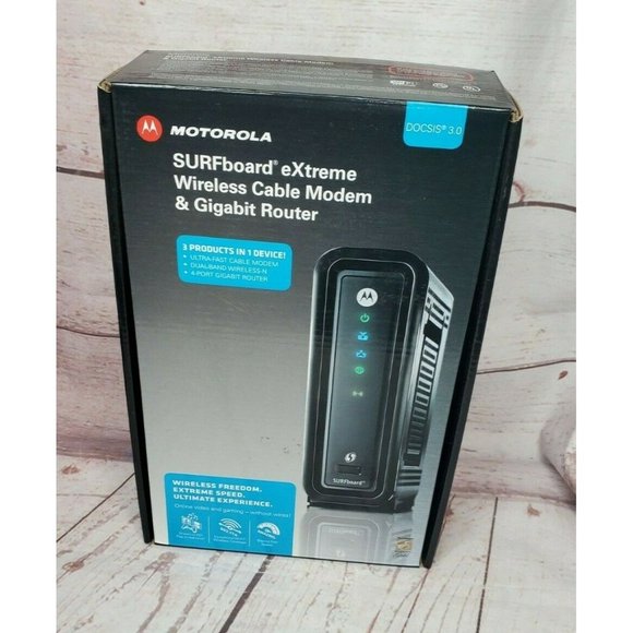 Motorola Surfboard Extreme Wireless Cable Modem And Gigabit Router - Picture 1 of 12